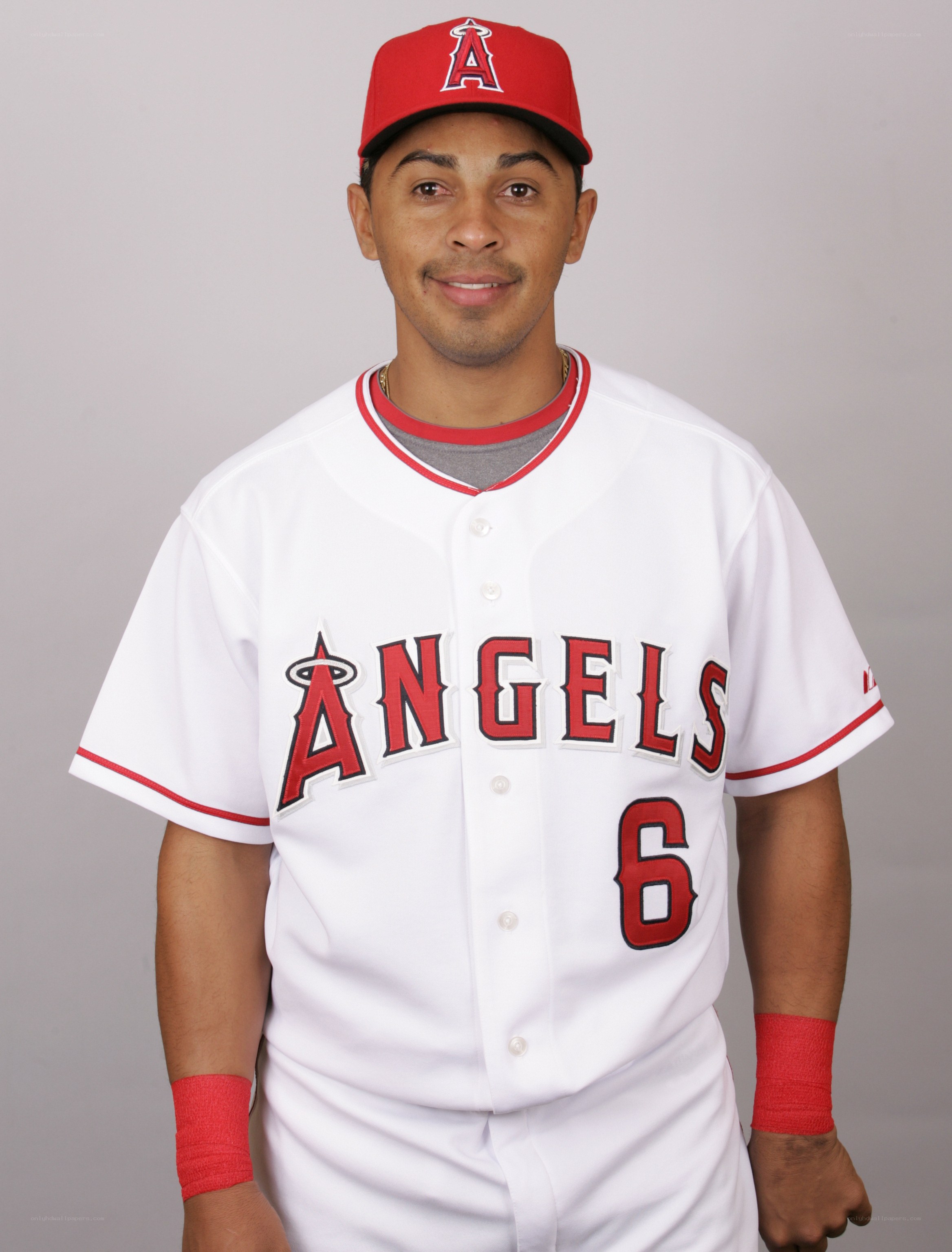 baseball player in angels uniform