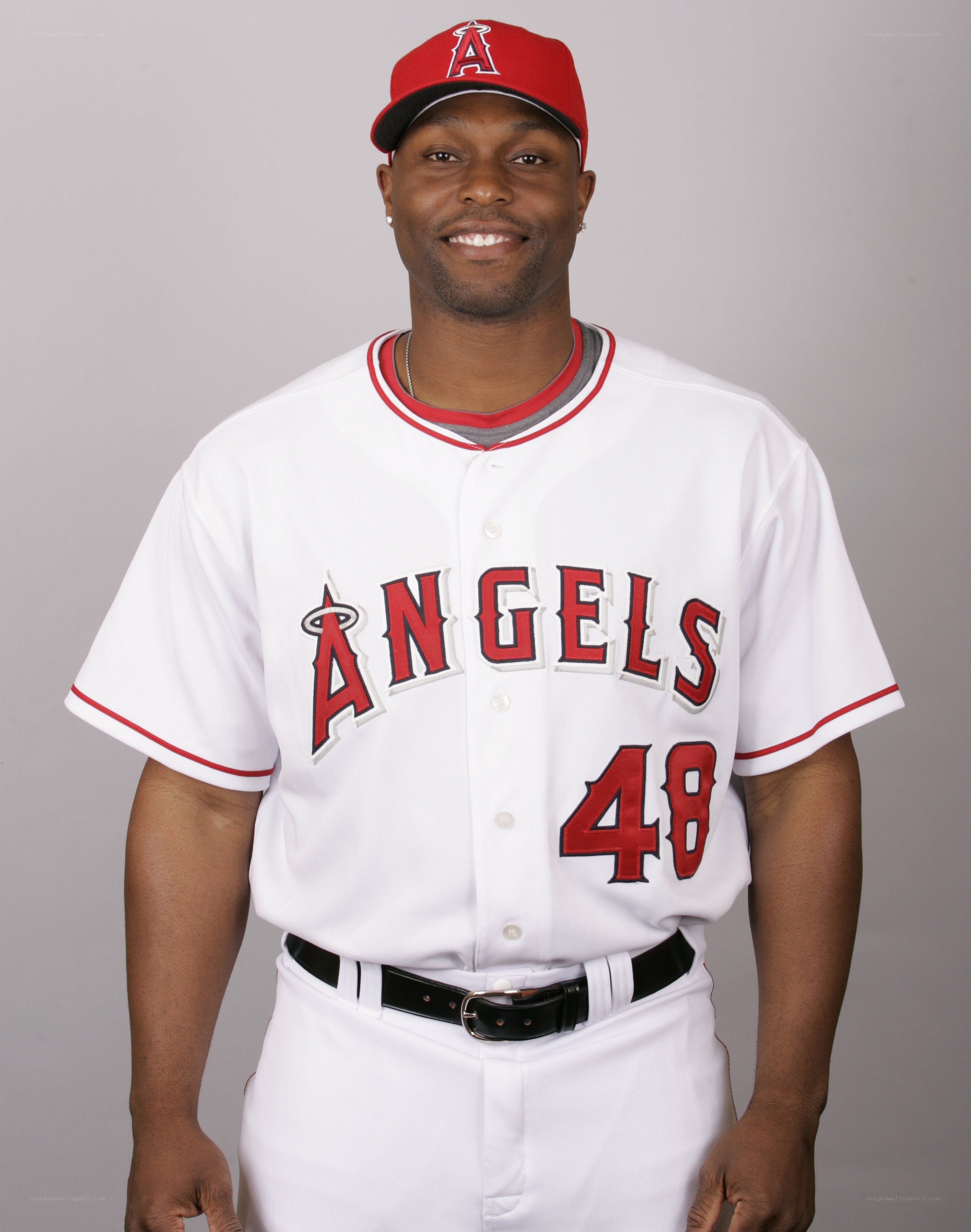 baseball player in angels uniform