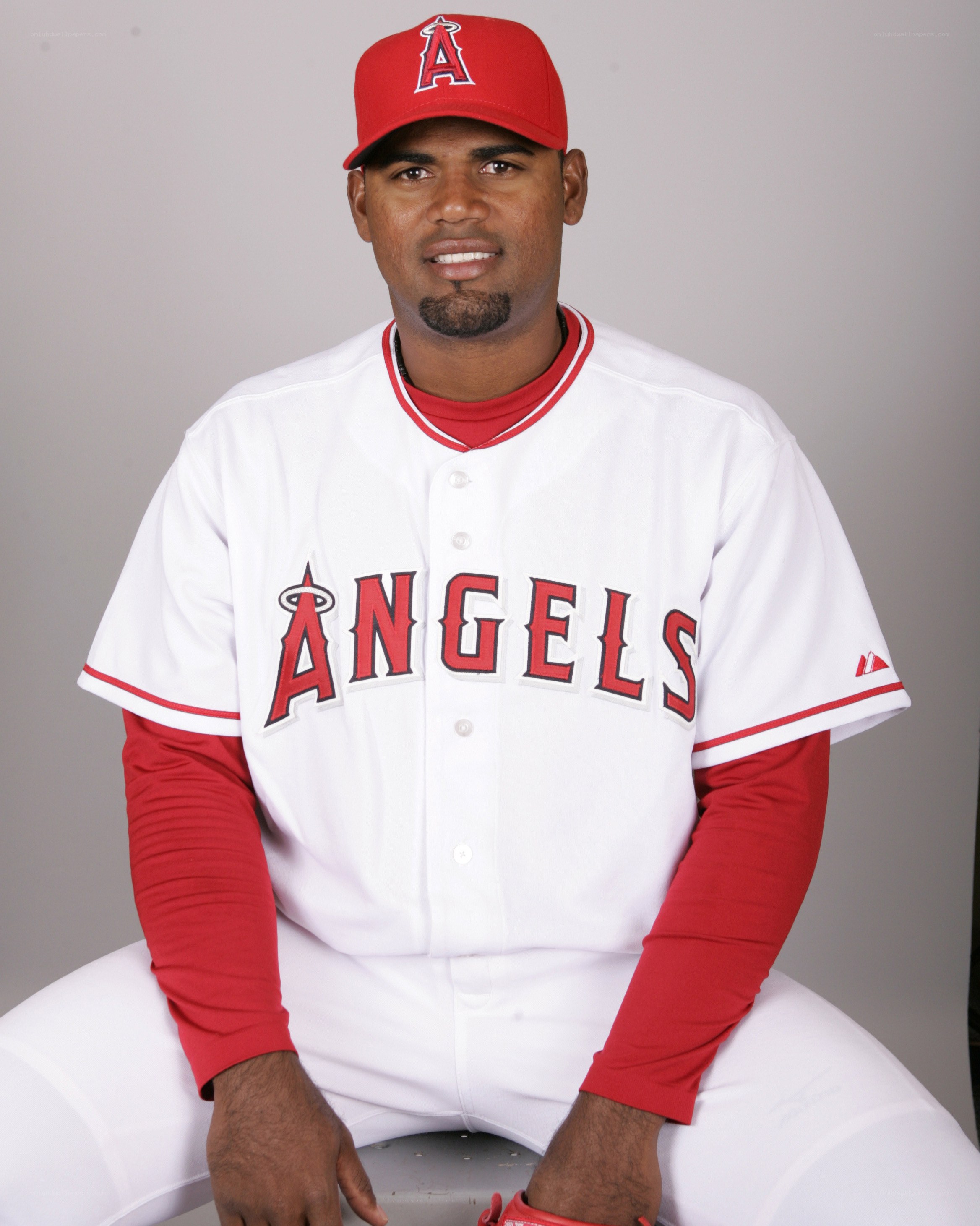 baseball player in angels uniform
