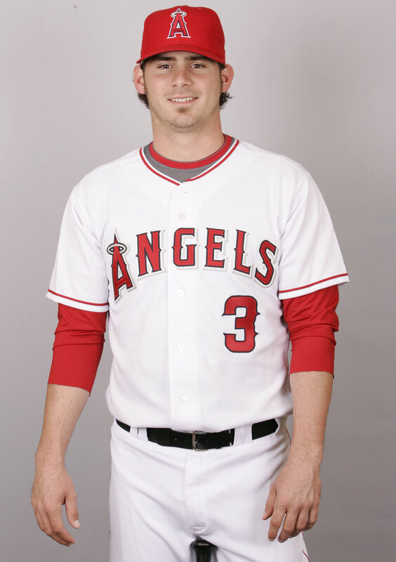 baseball player in angels uniform