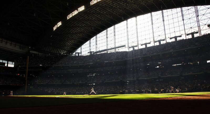 Baseball Player on Field — Green
