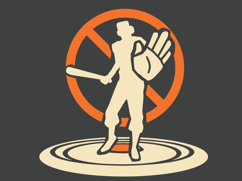 Baseball player silhouette logo