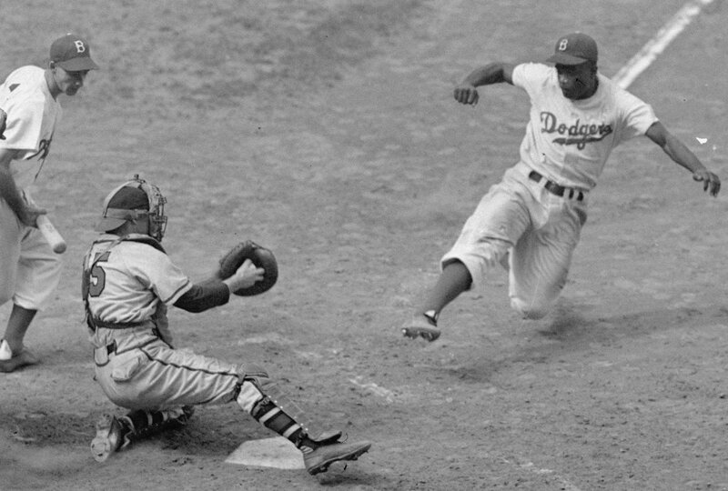Baseball Player Sliding — Black