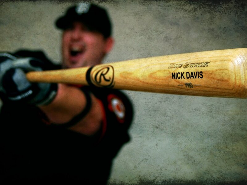 Baseball Player Swinging Bat — Brown
