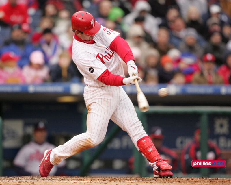 Baseball Player Swinging Bat — Red, Dynamic