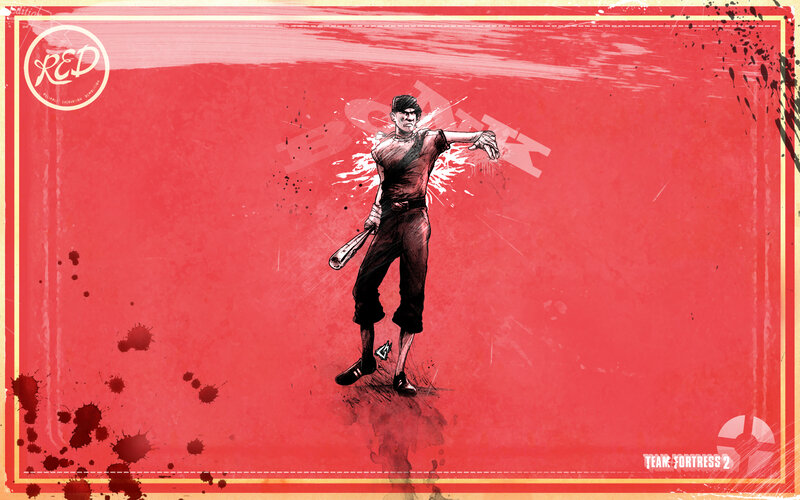 Baseball Player with Bat — Red, Aggressive