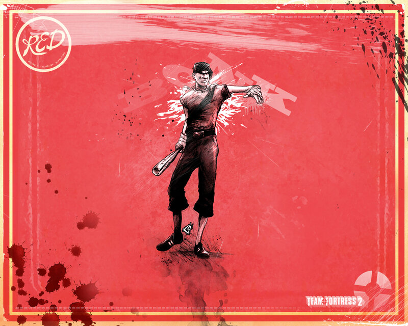 Baseball Player with Bat — Red