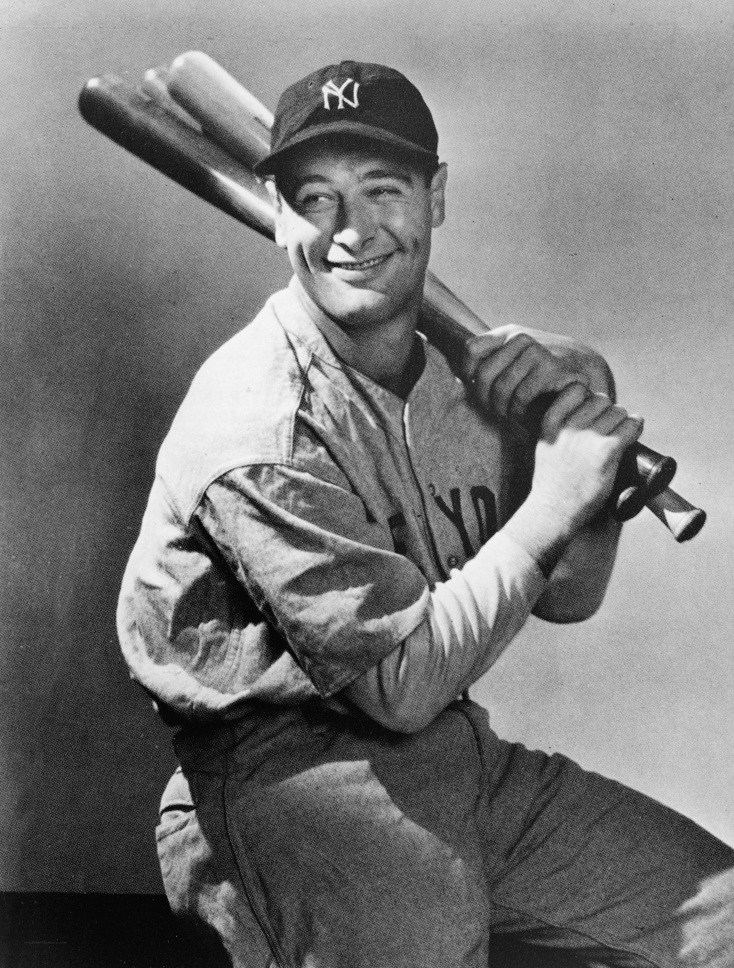 Baseball player with bats