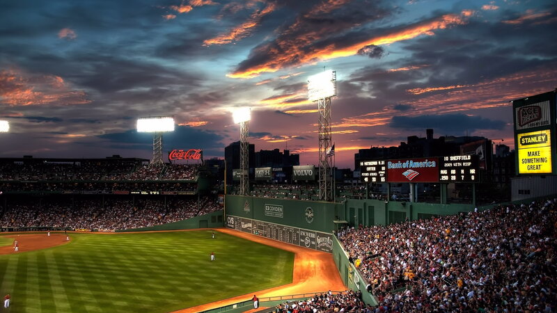 Baseball Stadium at Dusk — Green, Dramatic