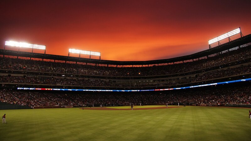 Baseball Stadium at Dusk — Orange