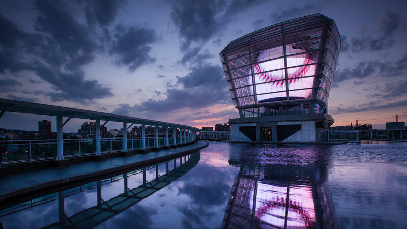 Baseball Stadium at Dusk — Purple
