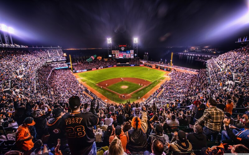Baseball Stadium at Night