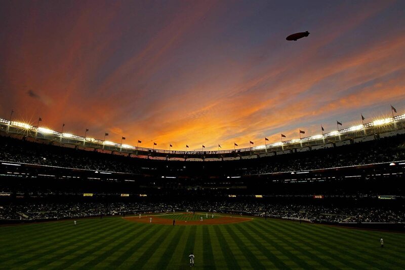Baseball Stadium at Sunset — Orange