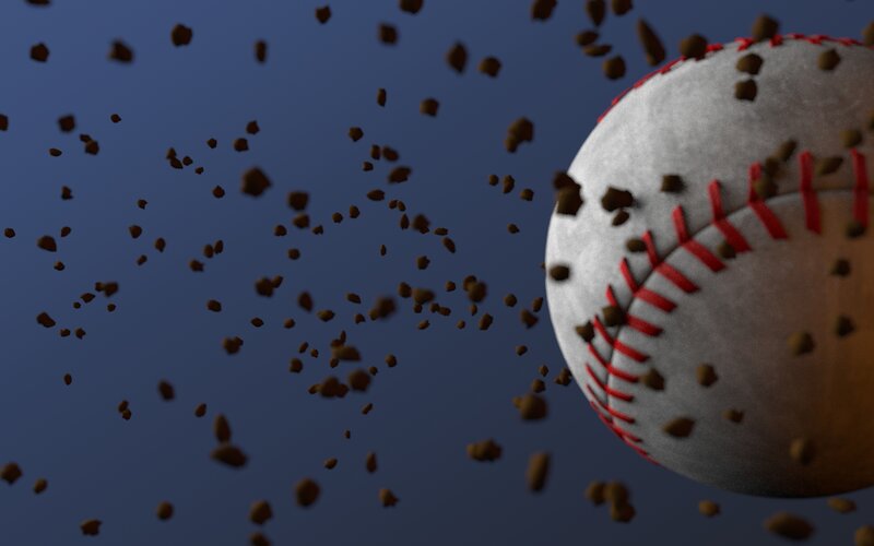 Baseball with Debris