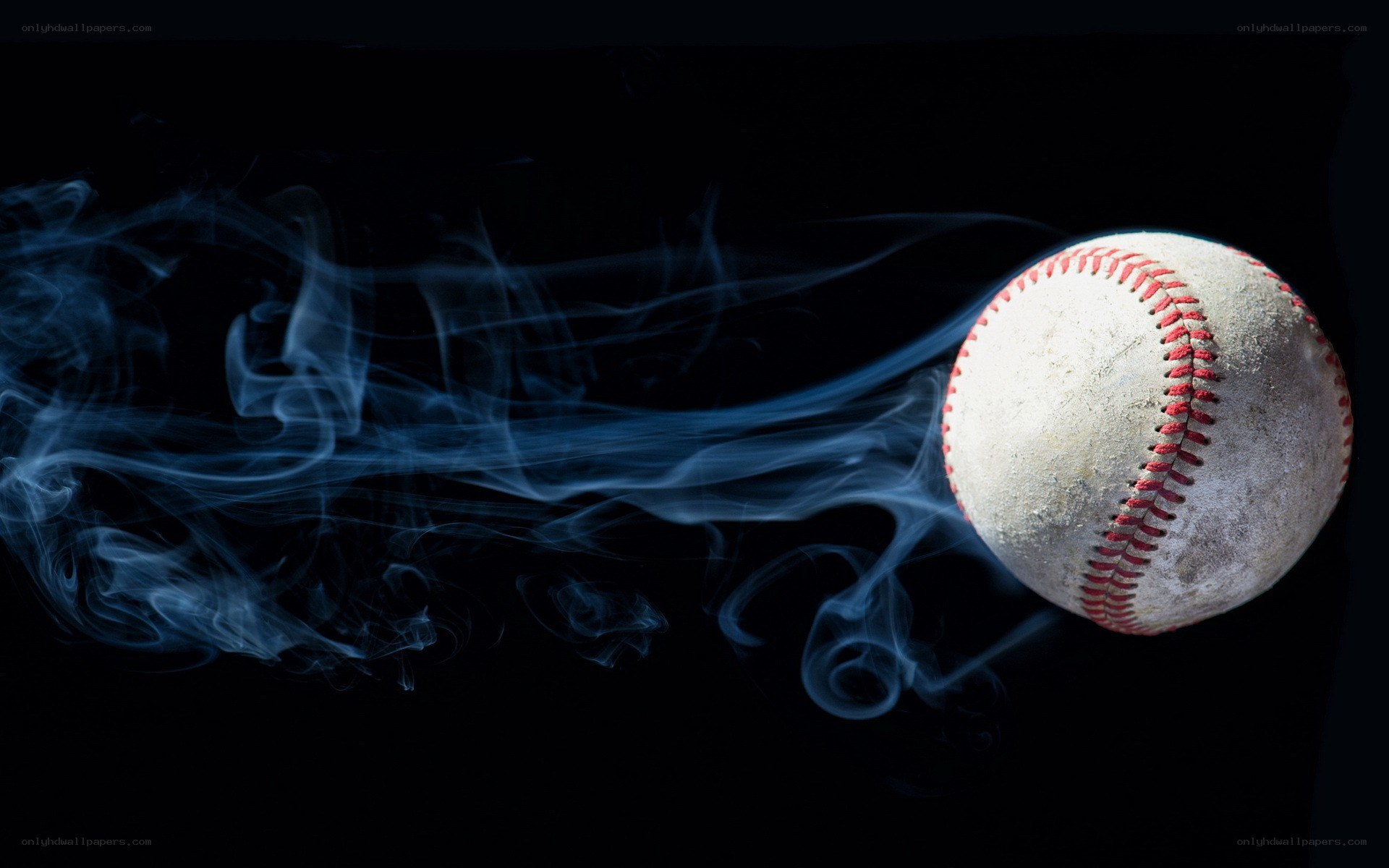 Baseball with smoke trail