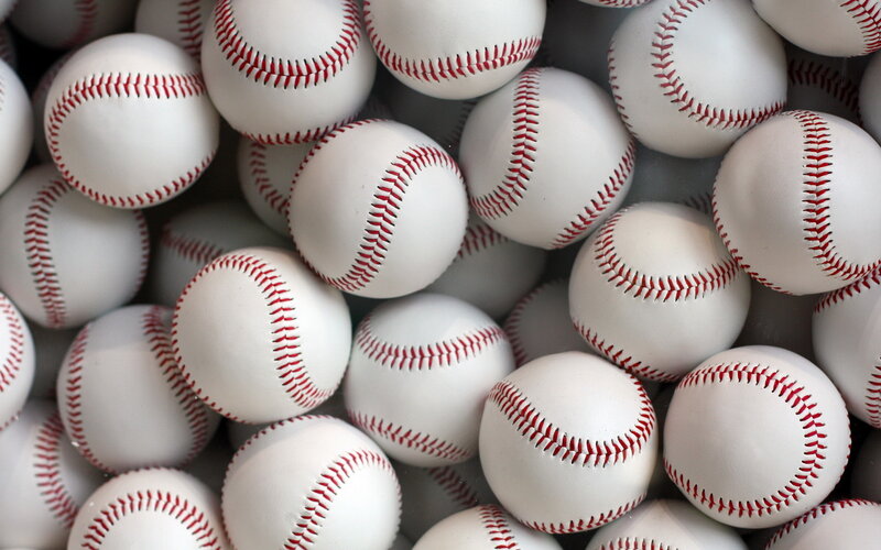 Baseballs in a Pile — White