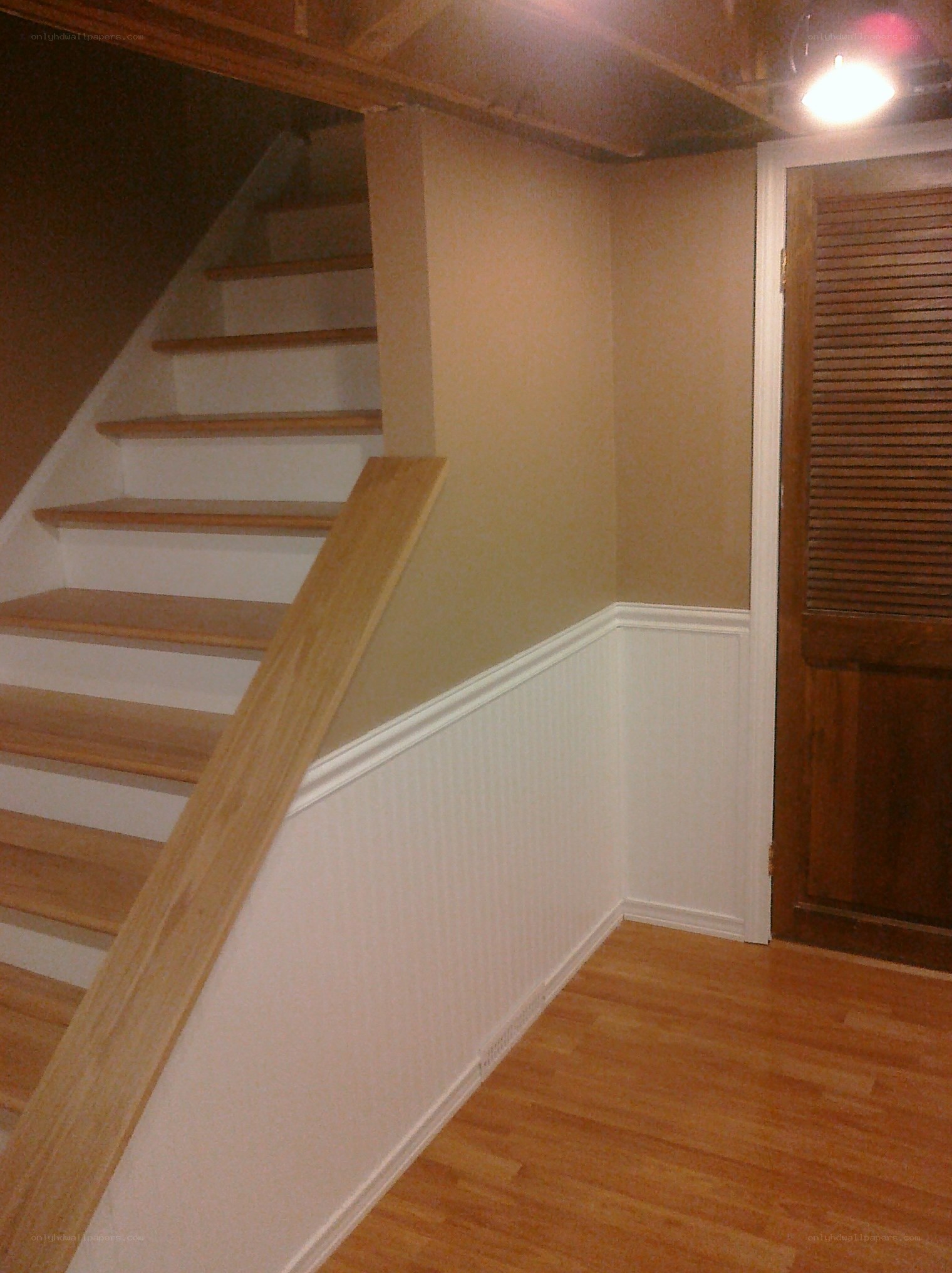 Basement staircase and hallway