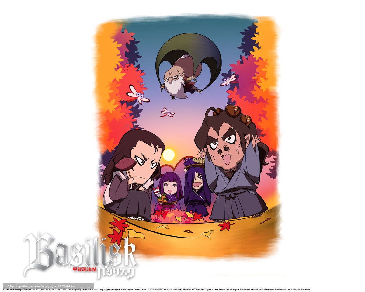 Basilisk anime characters in autumn