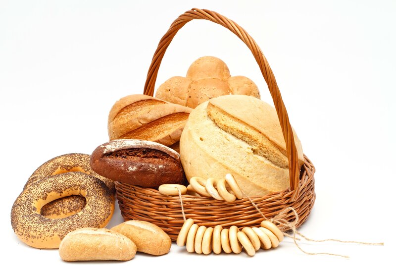 Basket of Assorted Breads — Brown, Neutral, Photograph