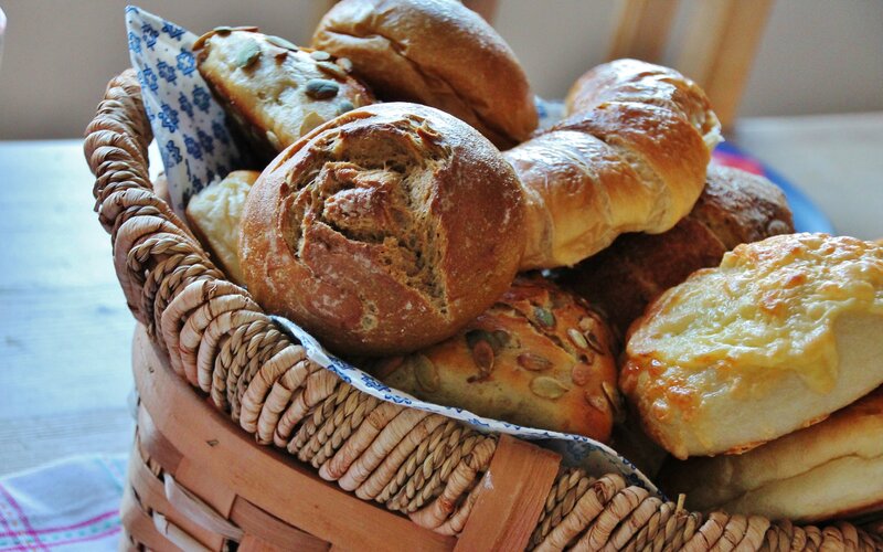 Basket of Assorted Breads — Brown