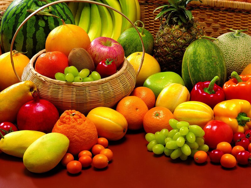 Basket of Assorted Fruits