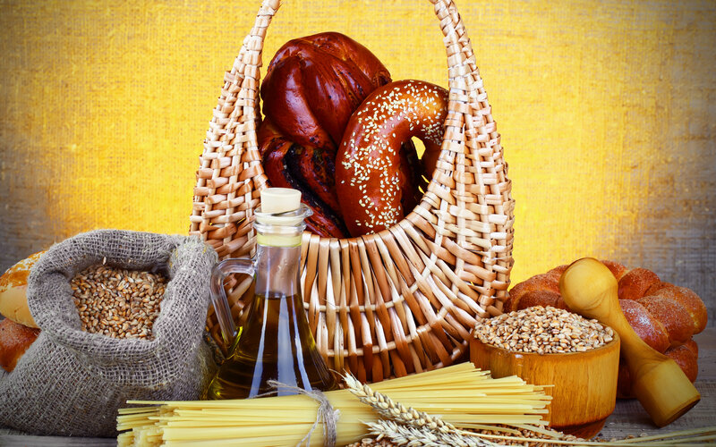 Basket of Bread and Grains