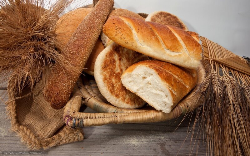 Basket of Bread Loaves — Brown, Rustic, Photograph