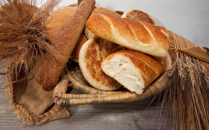 Basket of Bread Loaves — Brown, Rustic