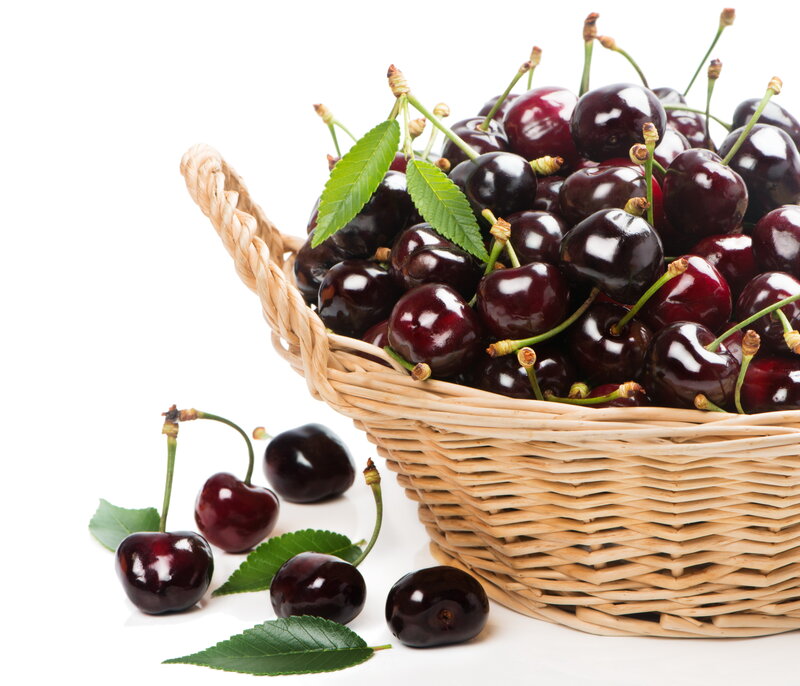 Basket of Cherries — Brown
