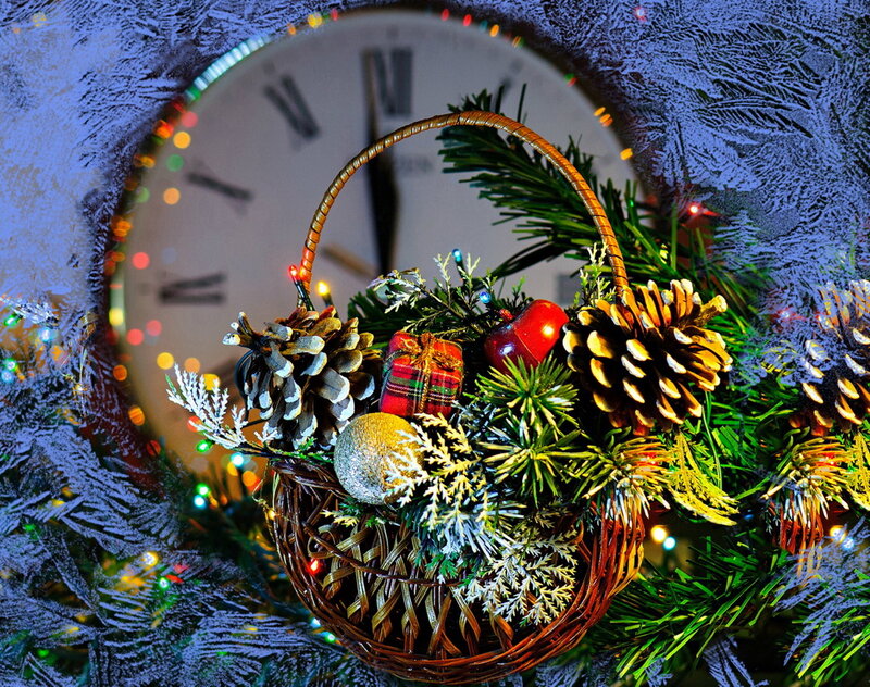 Basket of Christmas Decorations