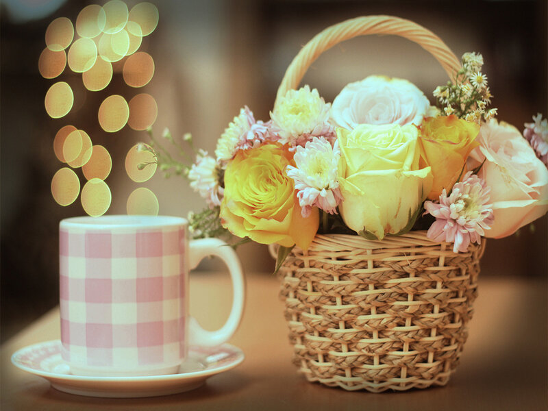 Basket of Flowers and Mug