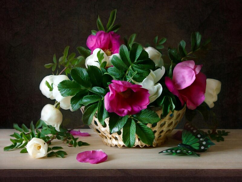 Basket of Flowers — Pink