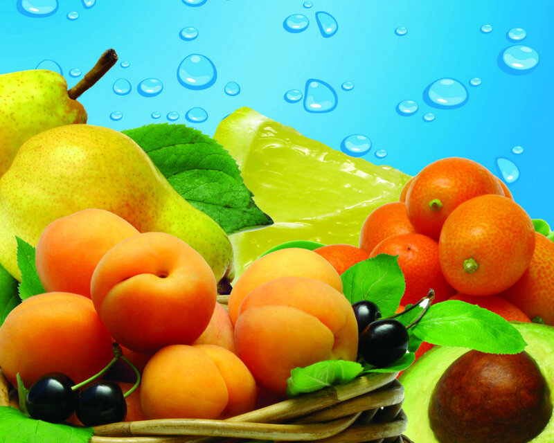 Basket of Fresh Fruit — Blue