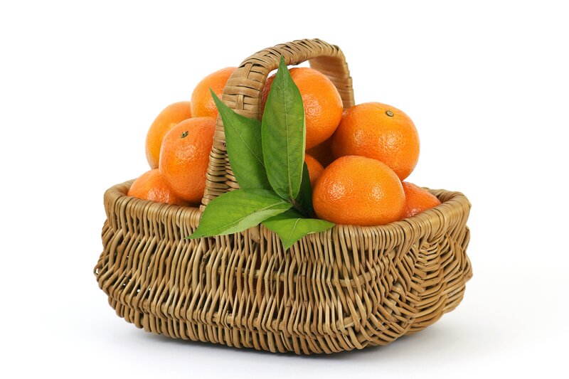 basket of fresh tangerines