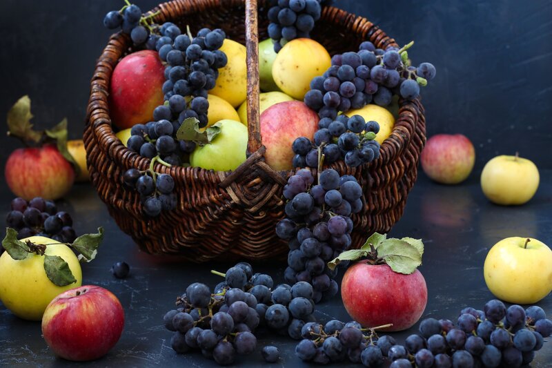Basket of Fruit — Brown