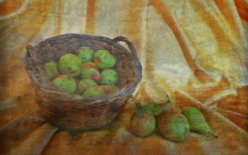 Basket of Green Pears