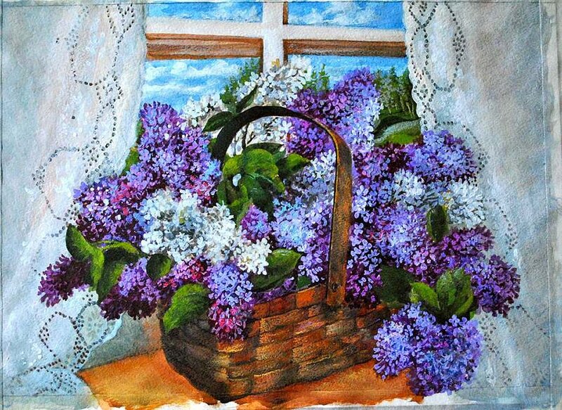 Basket of Lilacs