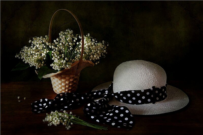 Basket of Lily-of-the-valley — Black