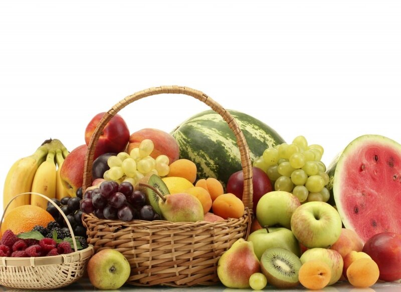 Basket of Mixed Fruit — Green