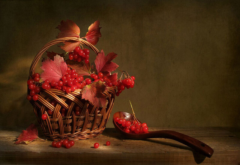 Basket of Red Berries — Dramatic