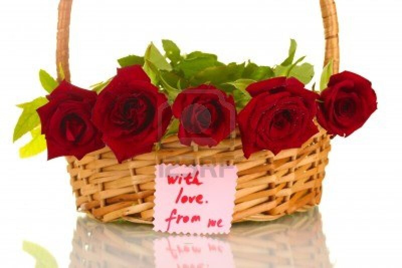 Basket of Red Roses — Romantic