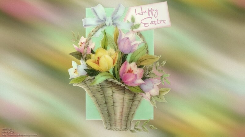 Basket of Spring Flowers — Green