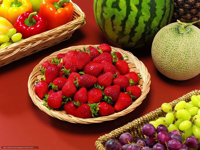 Basket of Strawberries — Red, Vibrant, Photograph