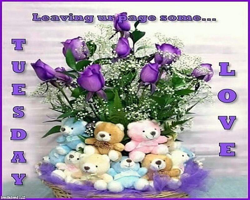 Basket of Teddy Bears and Flowers