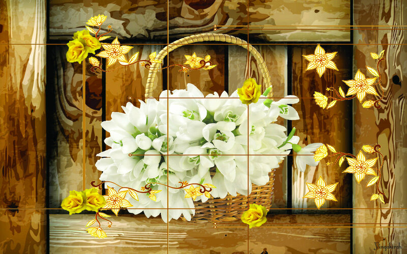 Basket of White Flowers — Calm