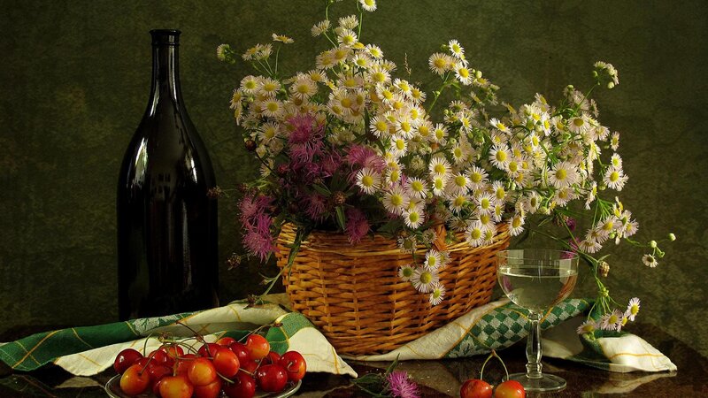 Basket of Wildflowers — Green