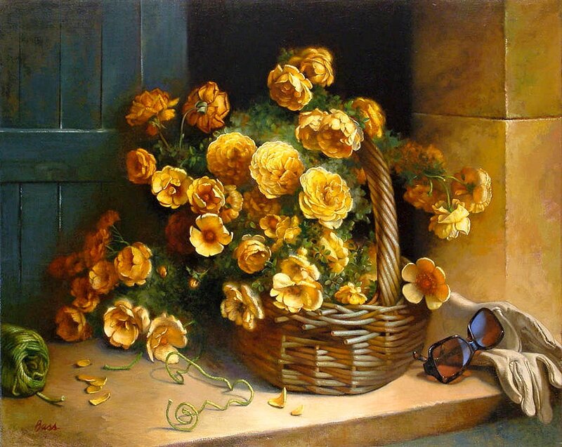 Basket of Yellow Roses — Calm