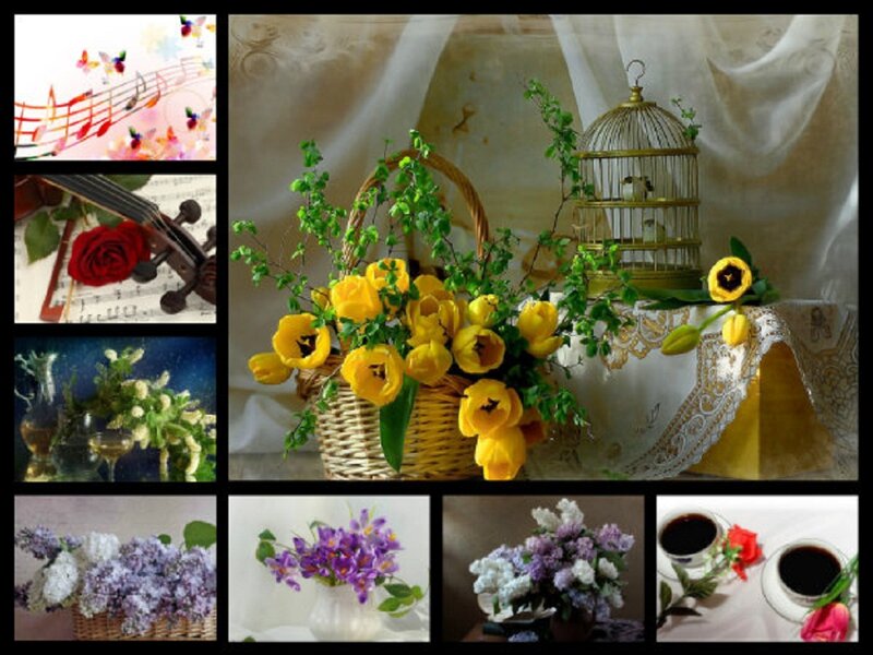 Basket of Yellow Tulips