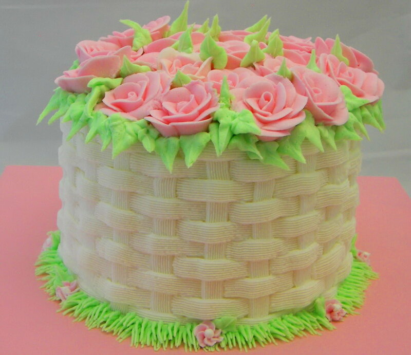 Basket-shaped Cake with Roses