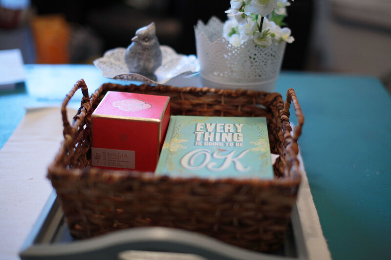 Basket with Books and Box
